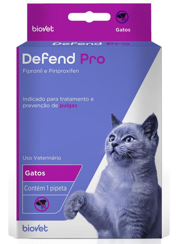 Defend Pro Antipulgas Para Gatos Até 10kg -1 Pipeta