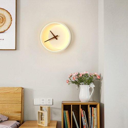 Relógio Minimalista Com Luz De Parede Relógio Branco