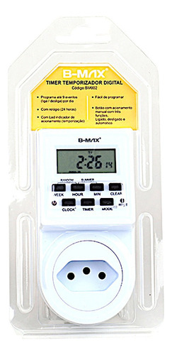 Timer Temporizador Digital Programavel Bivolt BMax BM002	