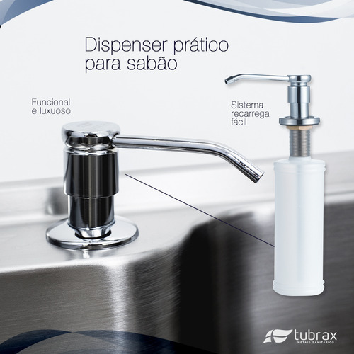 Cuba Cozinha Gourmet Com Acessórios Lixeira Inox 304 Tubrax