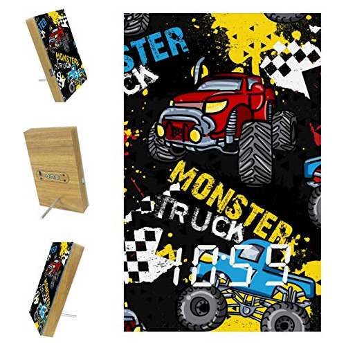 Lyetny Monster Truck Car On Grunge Digital Acrylic Led Alarm