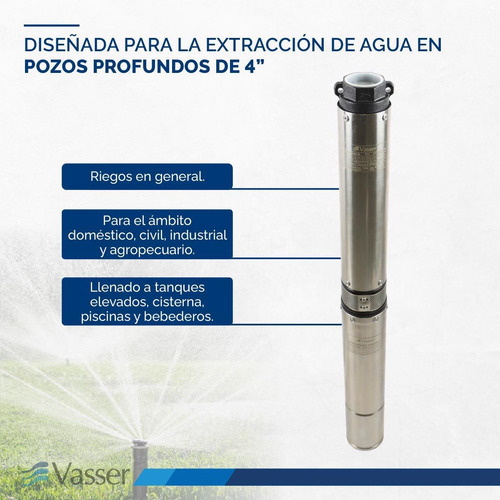 Imagen 3 de 11 de Bomba Sumergible Vasser Bs4-150 C/ Tablero De Proteccion 1.5