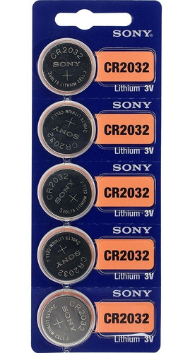 5 Baterias Sony Cr2032 3v Relógio Pc Camera Digital