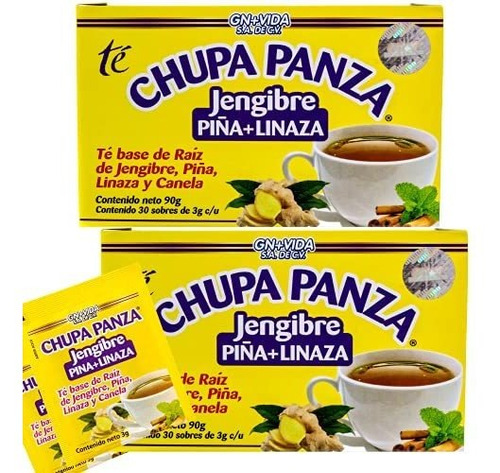 Tea Chupa Panza Ginger Root Pinneapple Flaxseed Cinnamon