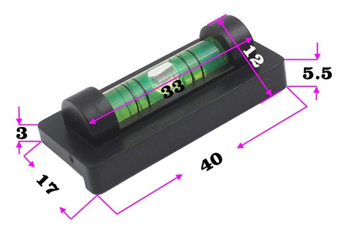 Imagem 4 de 6 de Nivel Bolha Pequeno Retangular 40x17 Mm Verso Magnetico