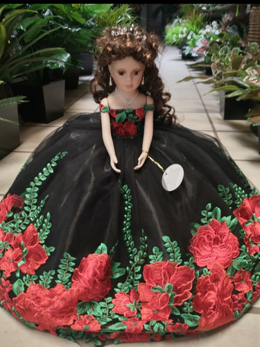 Muñeca De Porcelana Falda De Flores