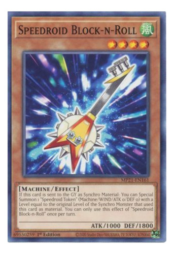 Tarjeta Yugioh Speedroid Block-n-roll Mp21-en161 Common