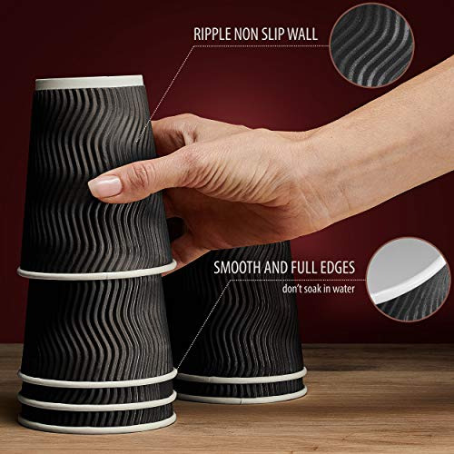 Vasos De Café Desechables Aislados Tapas Y De 12 Oz,...