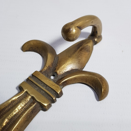Imagen 3 de 8 de Antigua Percha Bronce Flor De Liz Para Baño Mag 60140