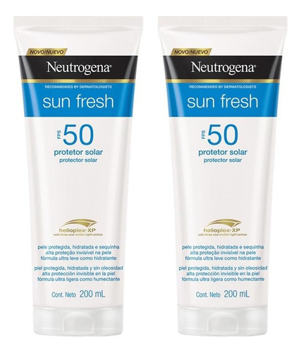 2 Neutrogena Sun Fresh Protector Solar Corporal Fps50, 200ml