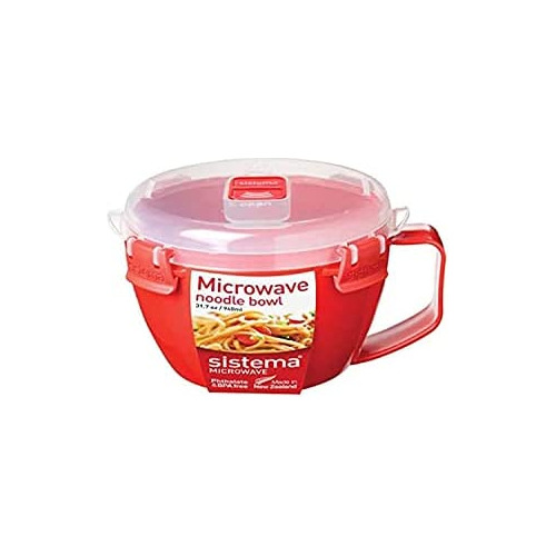 Tazón De Fideos Microondas, 31, 7 Oz, Rojo