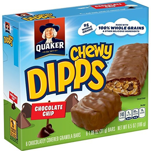 Quaker Chewy Granola Bars Dipps, Chispas De Chocolate, 6 Ct 