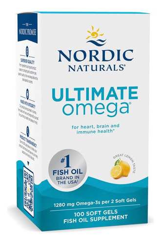 Nordic Naturals Ultimate Omega 1280 Mg Con 100 Softgels Sabor Limón