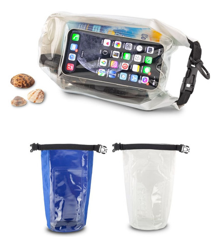 Estuche Dry Bag 2.5l Bolsillo Para Celular Con Carabinero