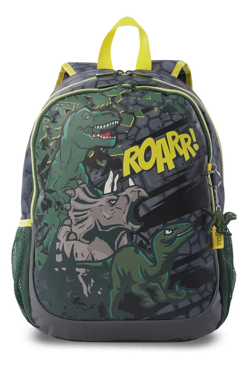 Morral Mochila Escolar Dinoroarr Walt M Niño Gris Totto
