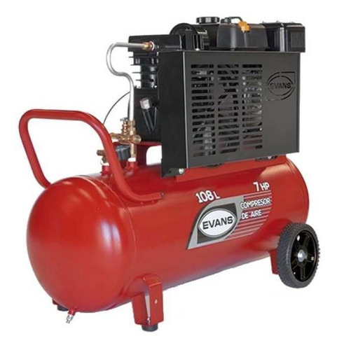 Compresor de aire a gasolina portátil Evans E150G0700TH-108 108L 7.5hp rojo