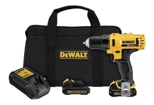 Imagen 2 de 2 de Taladro inalámbrico de 10mm DeWalt DCD710S2 12V + accesorios 220V