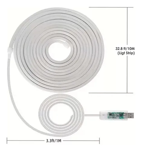 Tira Cinta Led Neón Flex Rgb Bluetooth 10mtr Usb Control App