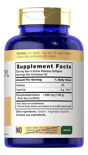 Fosfatidilcolina 1680mg Memoria + Función Cognitiva 90caps