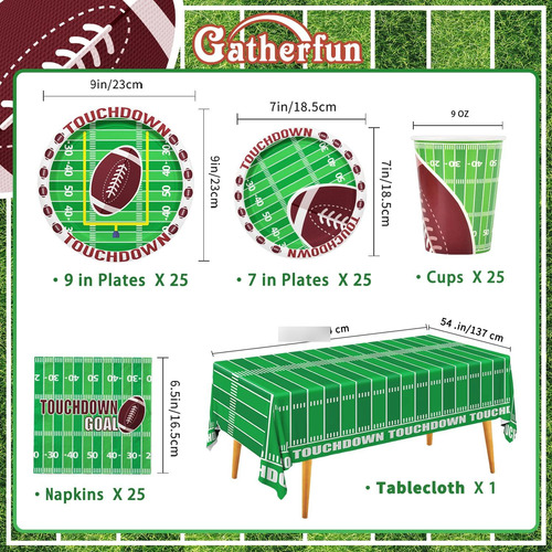 Kit De Fiesta Fútbol 25 Unidades Platos Servilletas Tazas Ma
