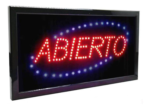 Cartel Led Abierto Luminoso Directo A 220v Colgar O Amurar