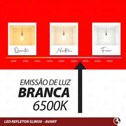 Kit 5 Refletor Holofote Prova Dágua 30w Led Luz Quente 6500k Carcaça Preto Luz Branco 110v/220v
