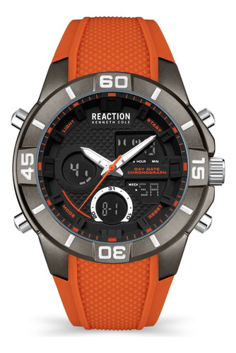 Reloj Hombre Analógico-digital Kenneth Cole Reaction Naranja