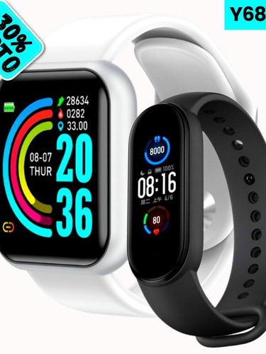 Espectacular Combo Smartwatch Y68 + Smartband M6 