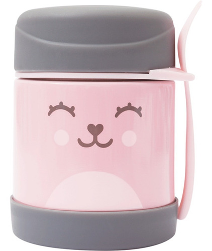 Imagem 3 de 6 de Pote Térmico Infantil Aço Inox Papinha Bebê 320ml C/ Talher