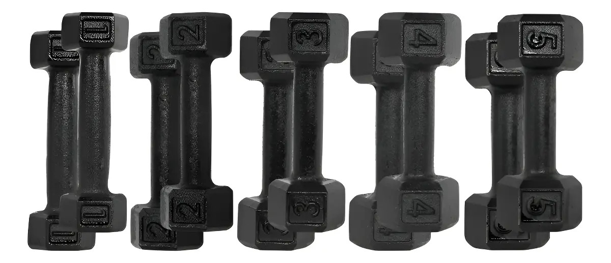 Kit Halteres Sextavado 30kg Para Academia Musculação Preto