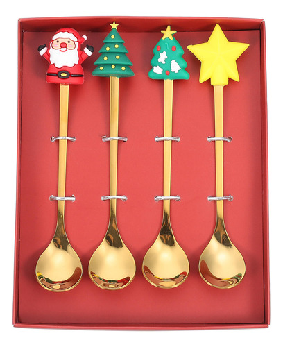 Juego De Cucharas Navideñas Para Servir Café