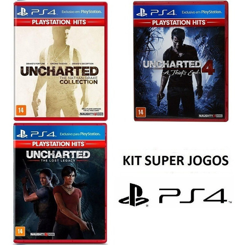 Uncharted Coleção Completa Midia Fisica Original Lacrado Ps4