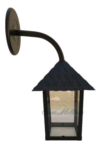 Luminaria Arandela Colonial Quadrado Vidro Blumenau Preto 110V/220V