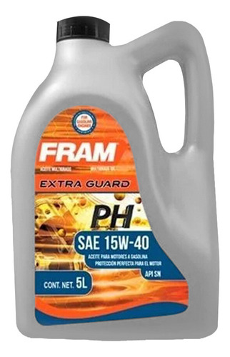 Aceite Para Motor 15w40 Fram Extra Guard 5 Litros