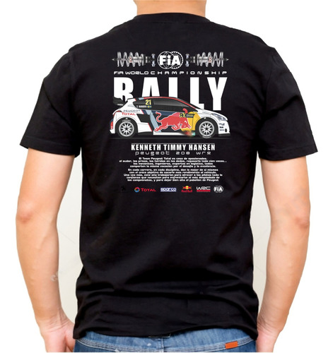 Remera Auto. Rally Red Bull Camiseta Tuning. Automovilismo