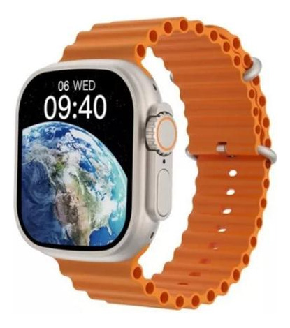 Smartwatch GN W68+ Ultra W68+ Ultra Series 8 2.2" caja  blanca, malla  naranja