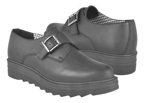 Zapatos Casuales Dama Capa De Ozono 374511-1 Simipiel Negro