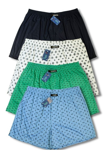 Short Pijama De Dormir Kit Com 4 Unid.plus Size 100% Algodão