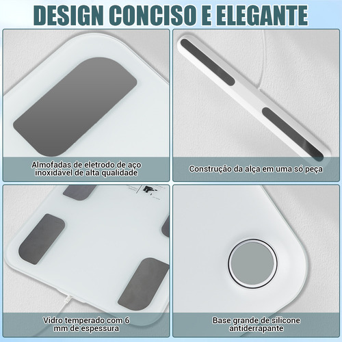 Balança Bioimpedância Digital Gordura-corporal Com Smart App
