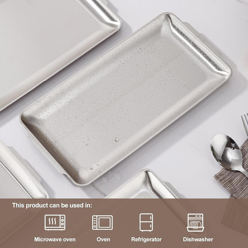 Plato Reutilizable De Acero Inoxidable 304 Plateado 7-14 Pul