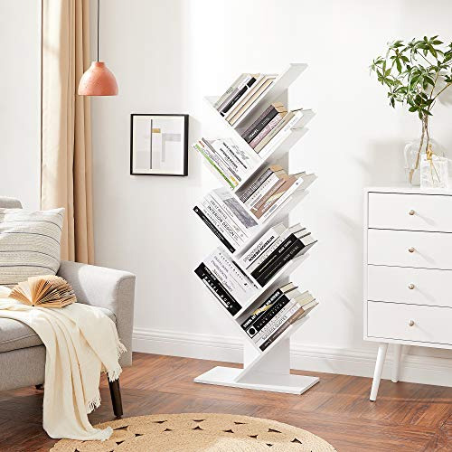 Vasagle Tree Bookshelf, Estantería De Esquina De 8 Niveles Q