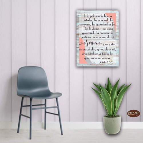 Cuadro Decorativo Texto Bíblico 2 Timoteo 4:7-8 (1pz) 30x40