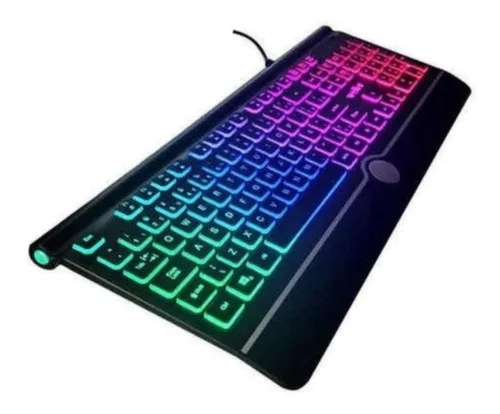 Teclado Gamer Weibo Qwerty Color Negro Con Luz Rgb