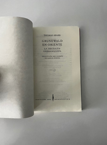 Grunewald En Oriente, Thomas Sparr, Acantilado, W,-4 (Usado)