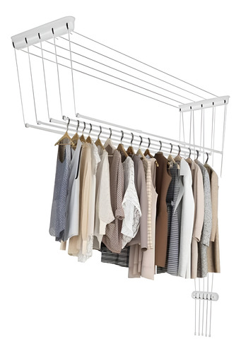 Tendedero Techo Regulable Ropa Plegable Retráctil Reforzado