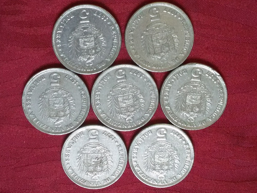 Moneda De 5 Bolívares, Año 1977