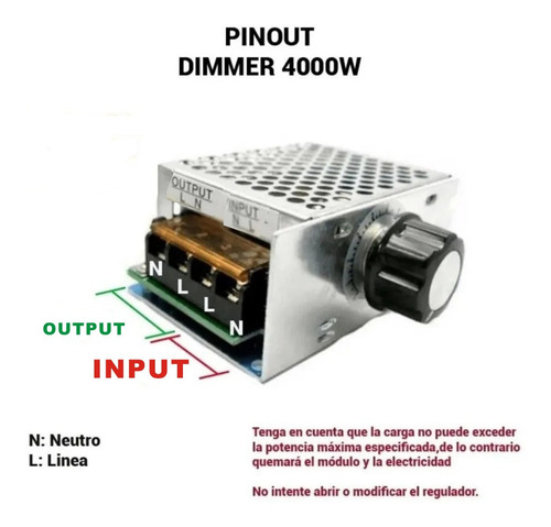 Potenciometro Regulador Voltaje 110v - 220v Dimmer 4000w