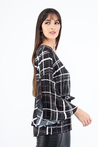 Imagen 4 de 5 de Blusa Cuadros Manga Larga