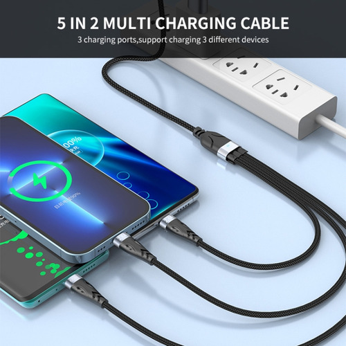 Cable De Carga Múltiple Enkay 5 En 1 De 65 W, 1,2 M