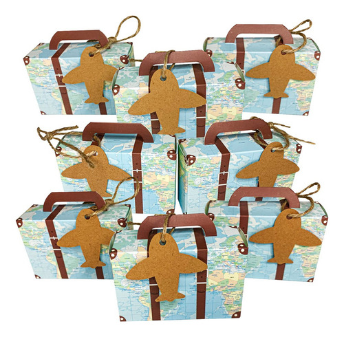 50 Cajas De Regalo Para Maletas Con Mapas Del Mundo, Cajas W